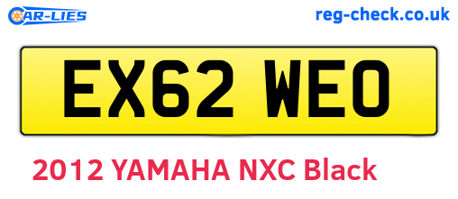EX62WEO are the vehicle registration plates.