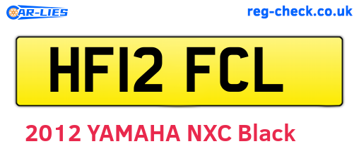 HF12FCL are the vehicle registration plates.