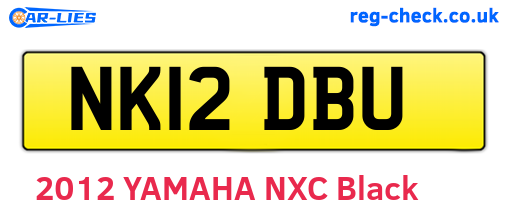 NK12DBU are the vehicle registration plates.