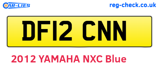 DF12CNN are the vehicle registration plates.