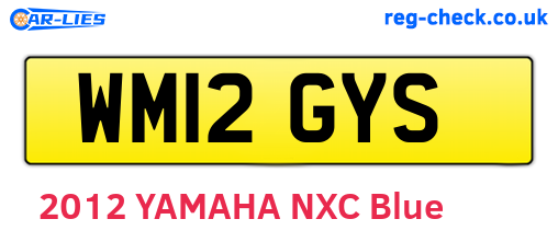 WM12GYS are the vehicle registration plates.