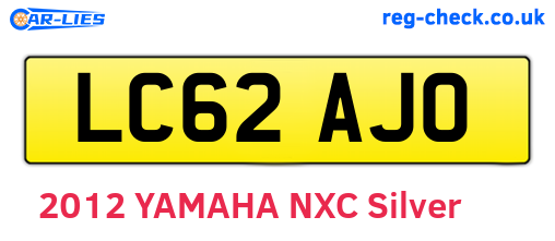 LC62AJO are the vehicle registration plates.
