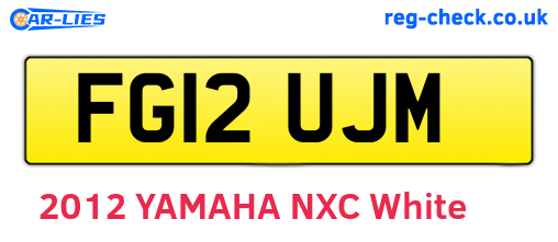 FG12UJM are the vehicle registration plates.