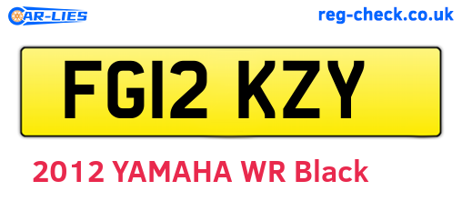 FG12KZY are the vehicle registration plates.