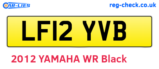 LF12YVB are the vehicle registration plates.