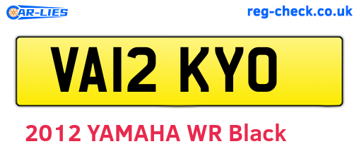 VA12KYO are the vehicle registration plates.