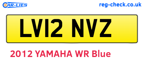 LV12NVZ are the vehicle registration plates.