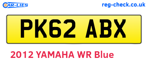 PK62ABX are the vehicle registration plates.