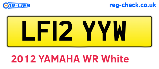 LF12YYW are the vehicle registration plates.