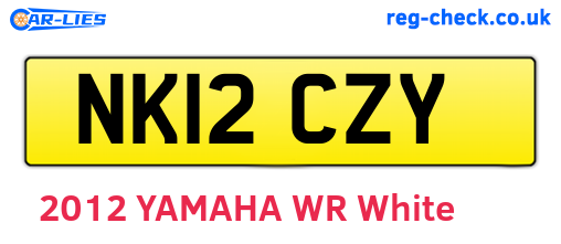 NK12CZY are the vehicle registration plates.