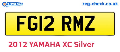 FG12RMZ are the vehicle registration plates.