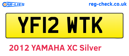 YF12WTK are the vehicle registration plates.