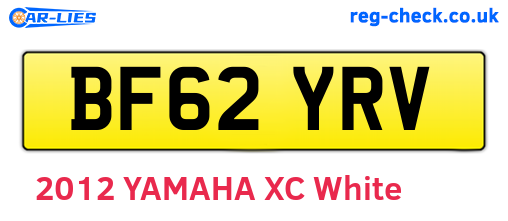 BF62YRV are the vehicle registration plates.