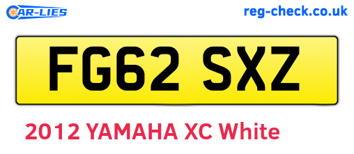 FG62SXZ are the vehicle registration plates.