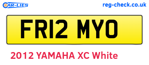 FR12MYO are the vehicle registration plates.