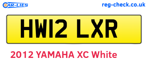 HW12LXR are the vehicle registration plates.
