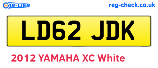 LD62JDK are the vehicle registration plates.
