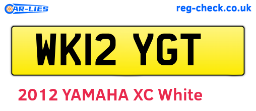 WK12YGT are the vehicle registration plates.