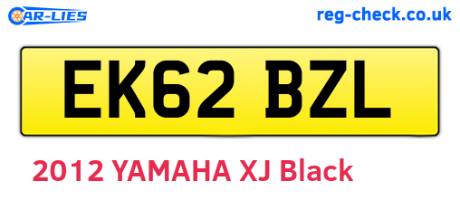 EK62BZL are the vehicle registration plates.