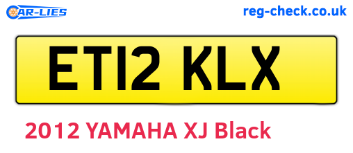 ET12KLX are the vehicle registration plates.
