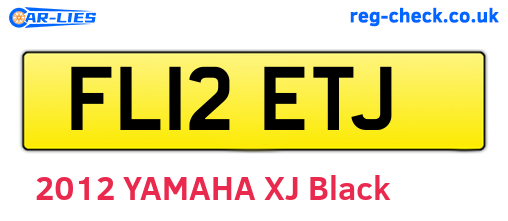 FL12ETJ are the vehicle registration plates.