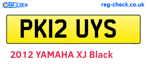 PK12UYS are the vehicle registration plates.