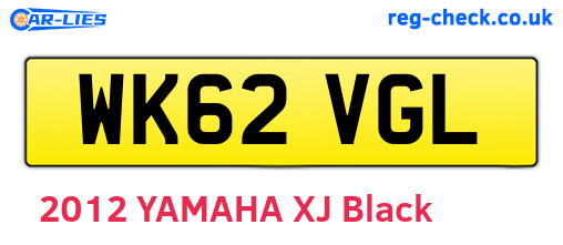 WK62VGL are the vehicle registration plates.