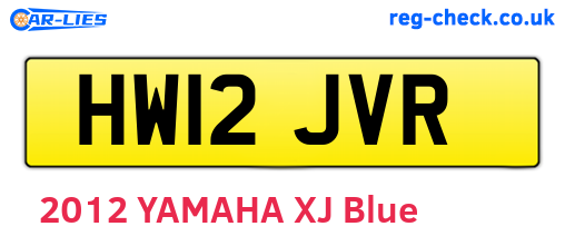 HW12JVR are the vehicle registration plates.