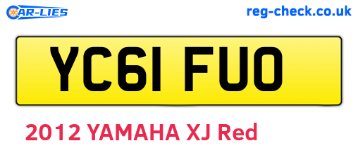 YC61FUO are the vehicle registration plates.