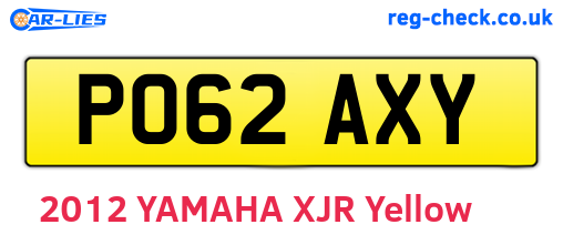 PO62AXY are the vehicle registration plates.