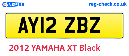 AY12ZBZ are the vehicle registration plates.