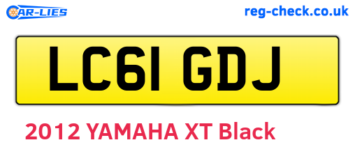 LC61GDJ are the vehicle registration plates.
