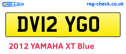 DV12YGO are the vehicle registration plates.