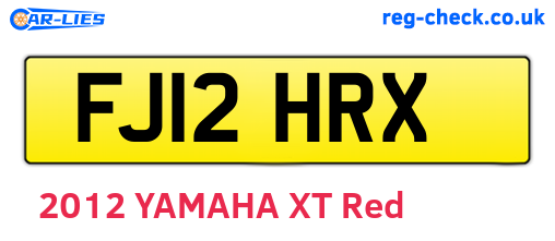 FJ12HRX are the vehicle registration plates.