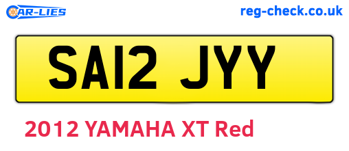 SA12JYY are the vehicle registration plates.