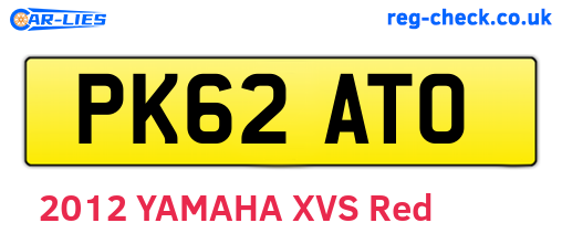 PK62ATO are the vehicle registration plates.