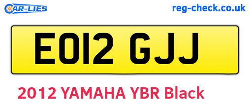 EO12GJJ are the vehicle registration plates.