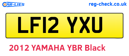 LF12YXU are the vehicle registration plates.