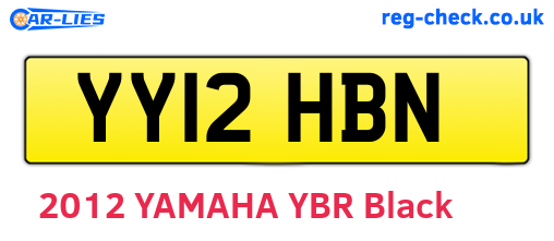 YY12HBN are the vehicle registration plates.