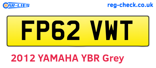 FP62VWT are the vehicle registration plates.
