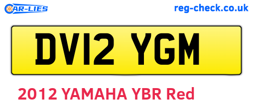 DV12YGM are the vehicle registration plates.