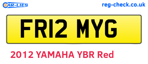 FR12MYG are the vehicle registration plates.