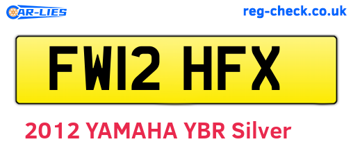 FW12HFX are the vehicle registration plates.