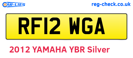 RF12WGA are the vehicle registration plates.