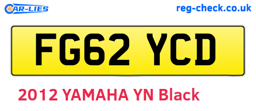 FG62YCD are the vehicle registration plates.