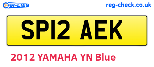 SP12AEK are the vehicle registration plates.
