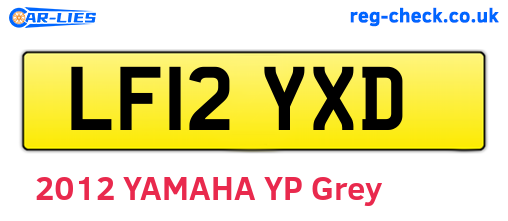 LF12YXD are the vehicle registration plates.