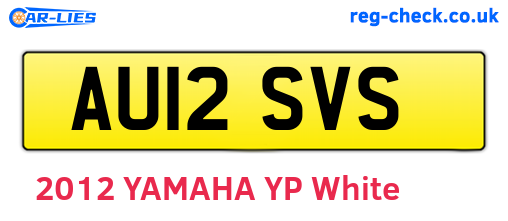 AU12SVS are the vehicle registration plates.