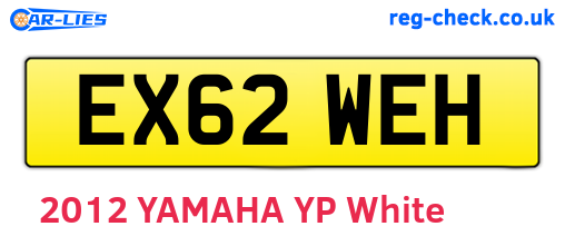 EX62WEH are the vehicle registration plates.