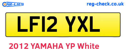 LF12YXL are the vehicle registration plates.